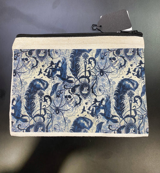 Gothic Ravens Spiders and Skulls Makeup/ Whatever Bag