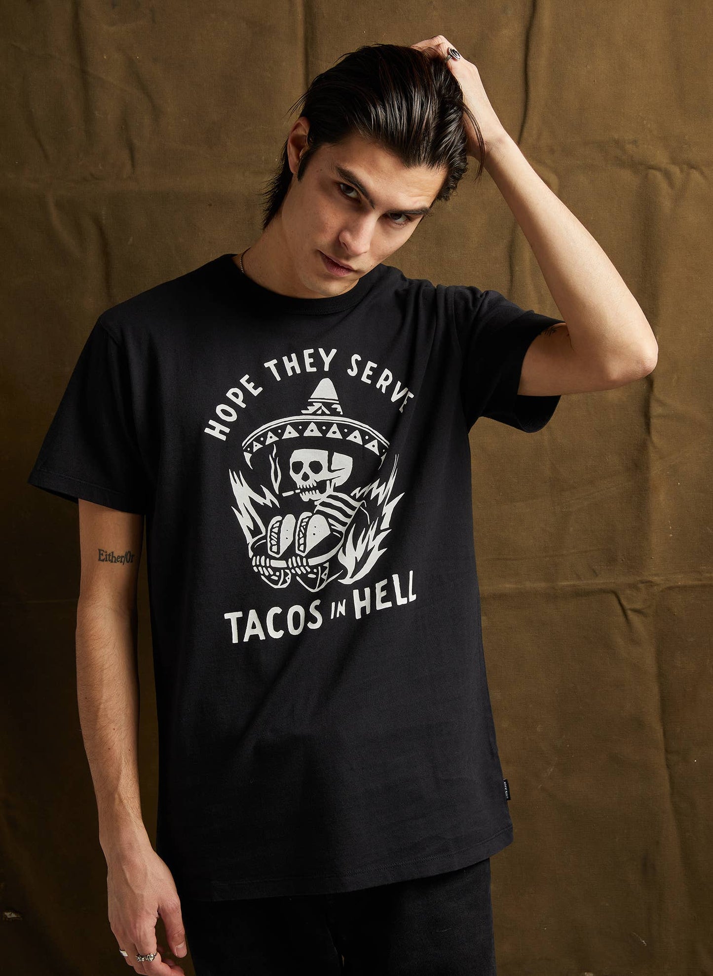 Hope They Serve Tacos In Hell Vintage Western Tee Adults: M