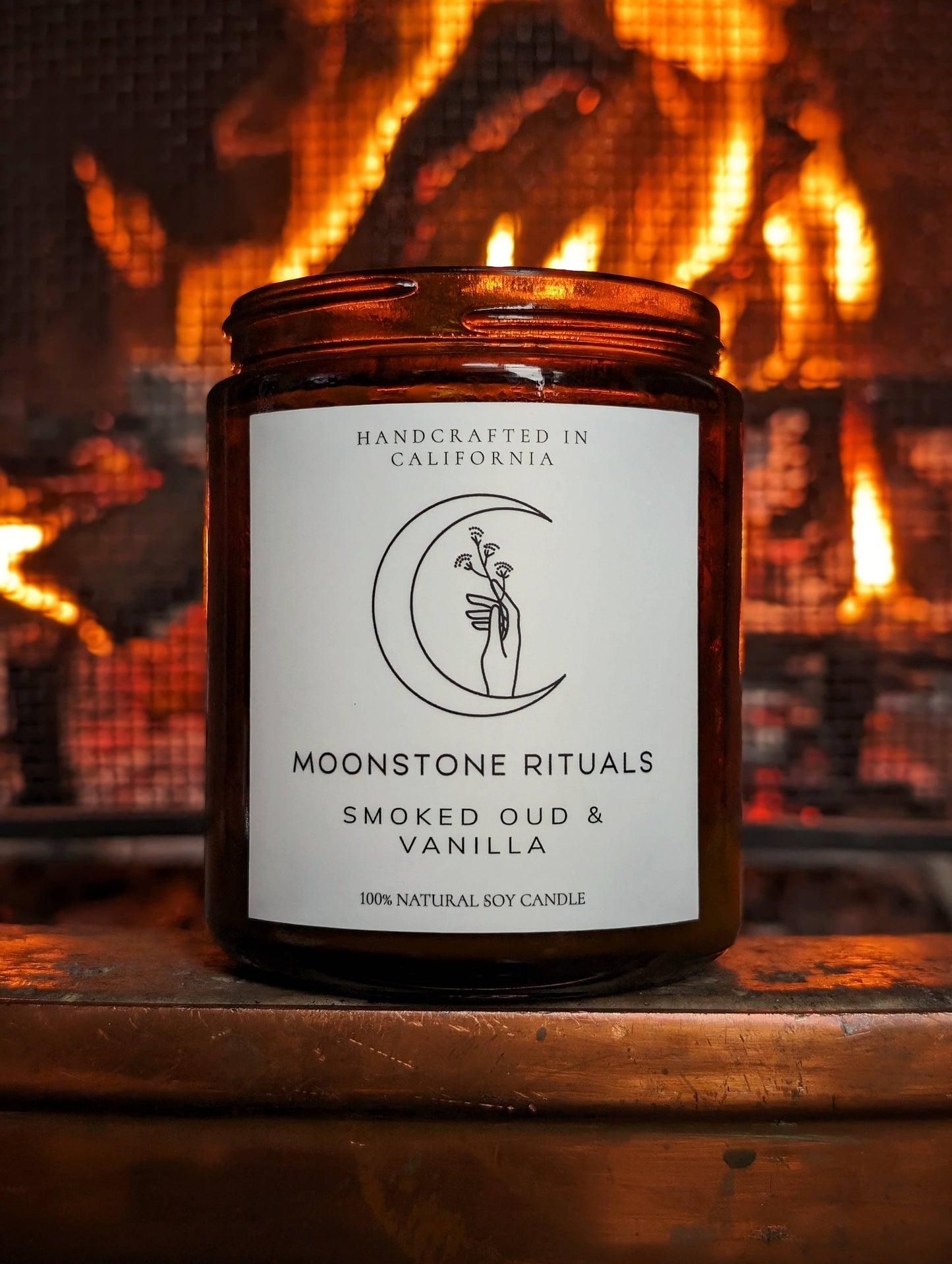 Moonstone Rituals Smoked Oud & Vanilla Soy Wax Candle