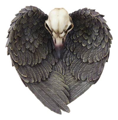 Raven Skull Wings Trinket Dish
