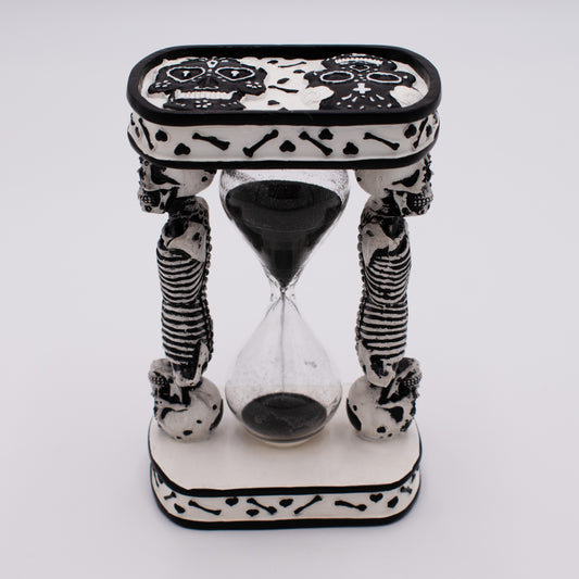 Black and White Skull Skeleton Sandtimer