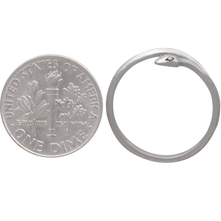 Sterling Silver Adjustable Simple Snake Ring