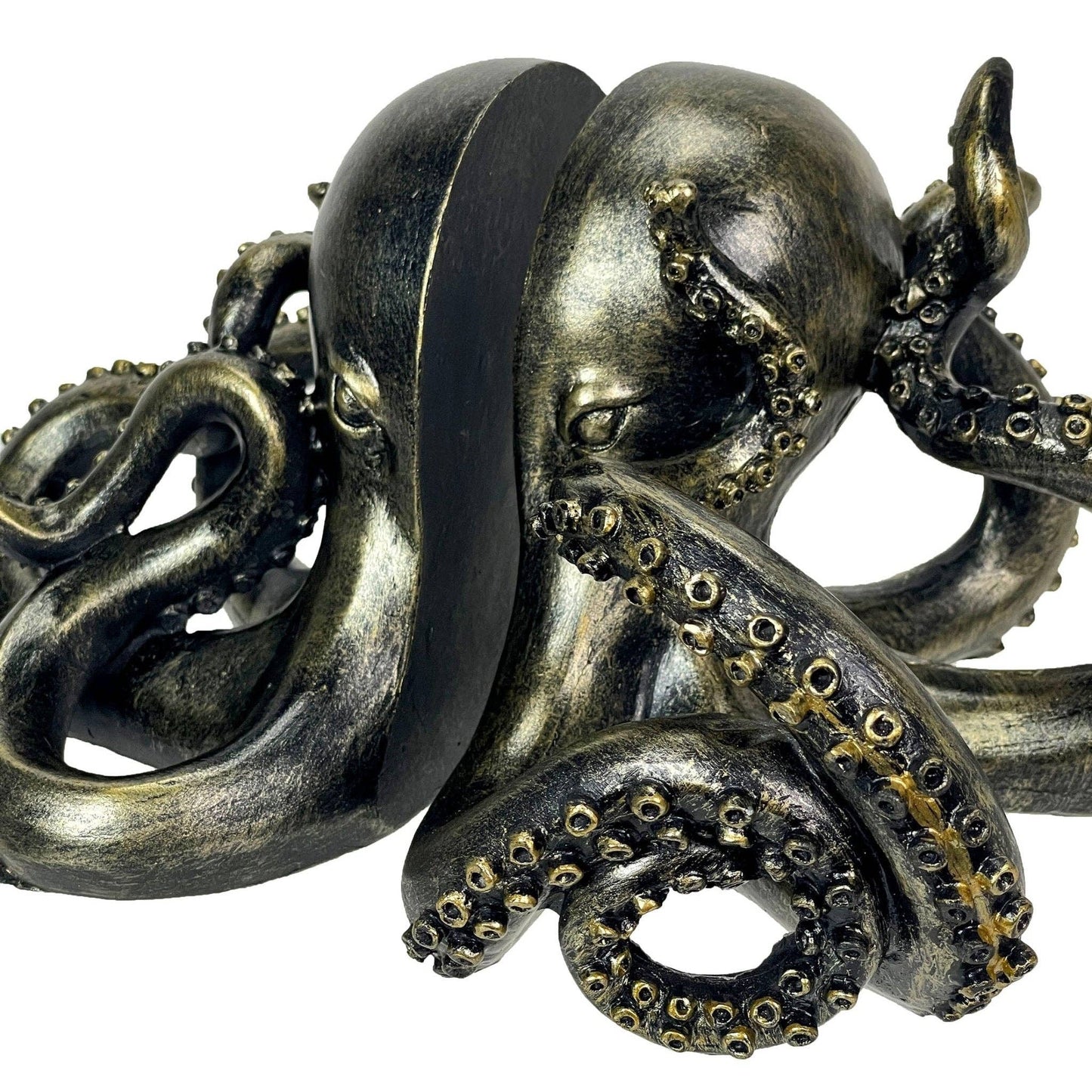 Bronze Finish Octopus Bookend Set-Heavy Durable Polyresin