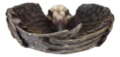 Raven Skull Wings Trinket Dish