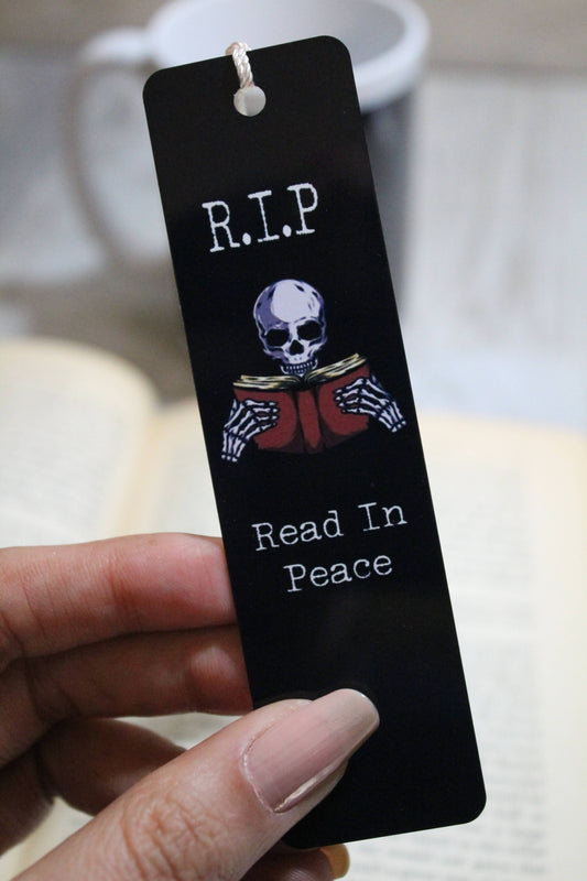 R.I.P. Read in Peace Metal Bookmark