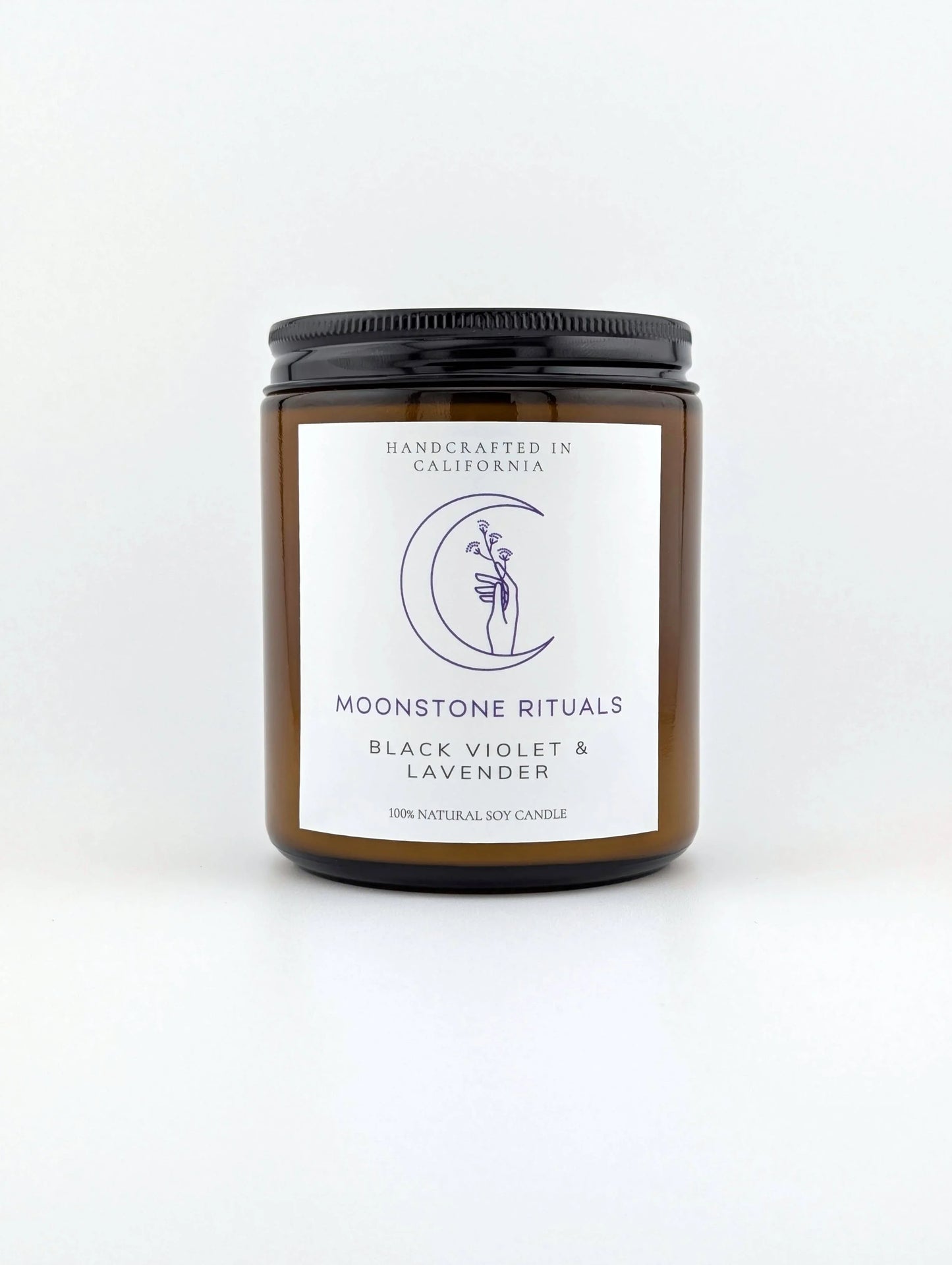 Moonstone Rituals Black Violet & Lavender Soy Candle - Shadowplay Collection