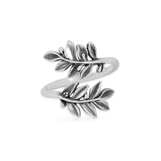 Sterling Silver Adjustable Laurel Wreath Ring - Shadowplay Collection