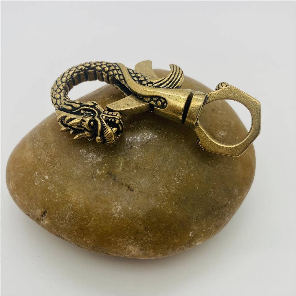 Brass Dragon Shaped Keychain Pendant