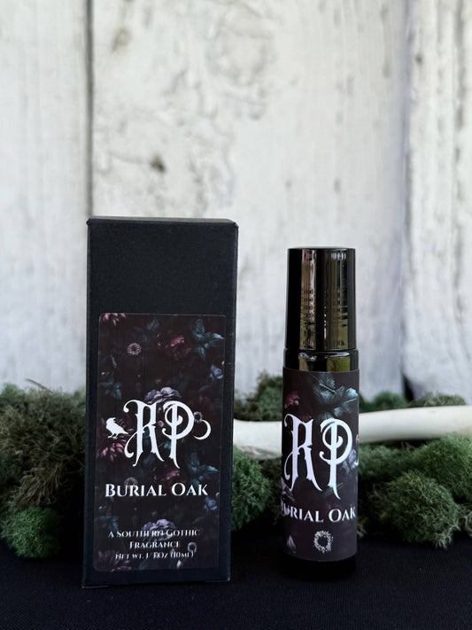 Reliquary Perfume- Burial Oak Perfume Oil | Fig,Violet, Orris, Bark, Amber, Air