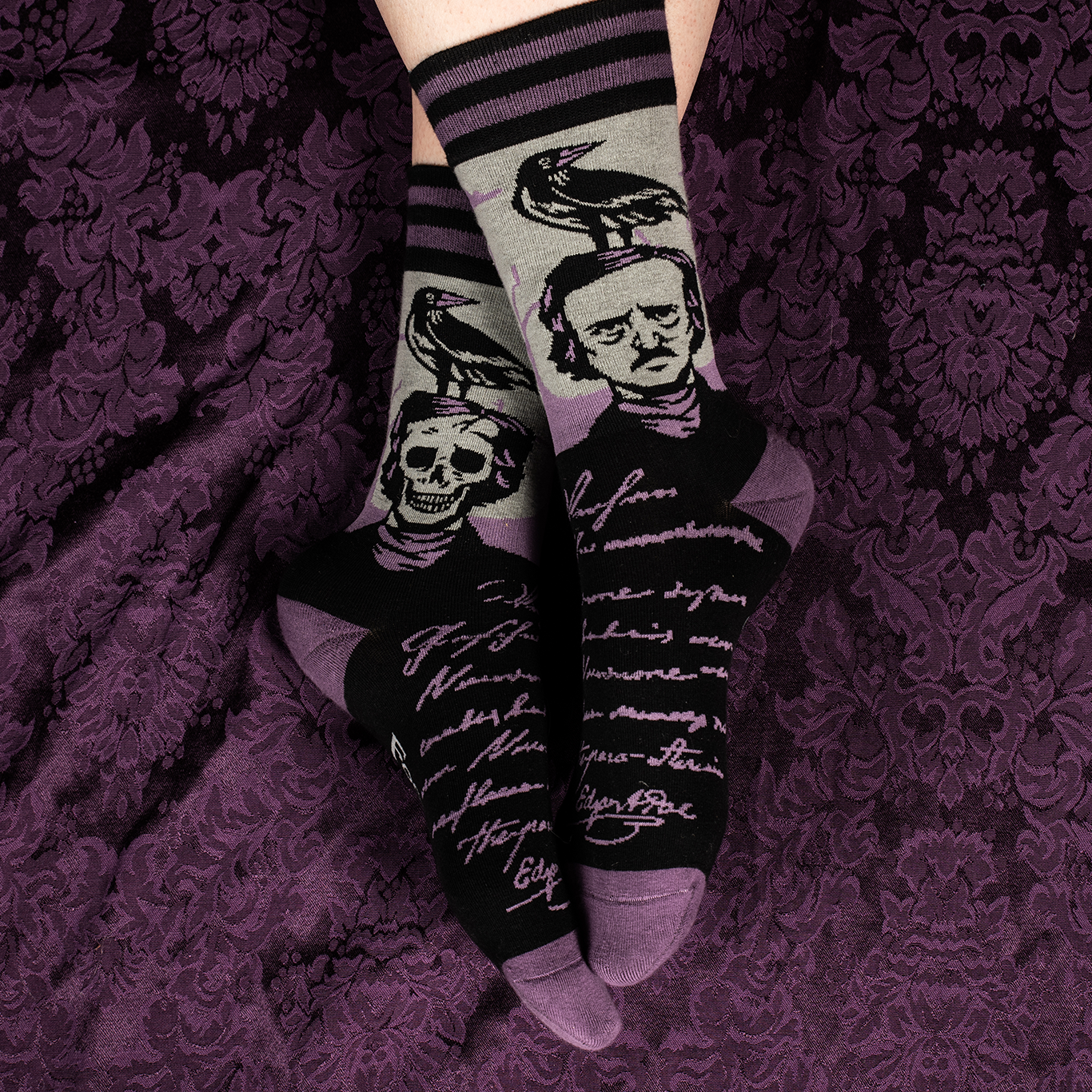 The Raven Edgar Allan Poe Socks