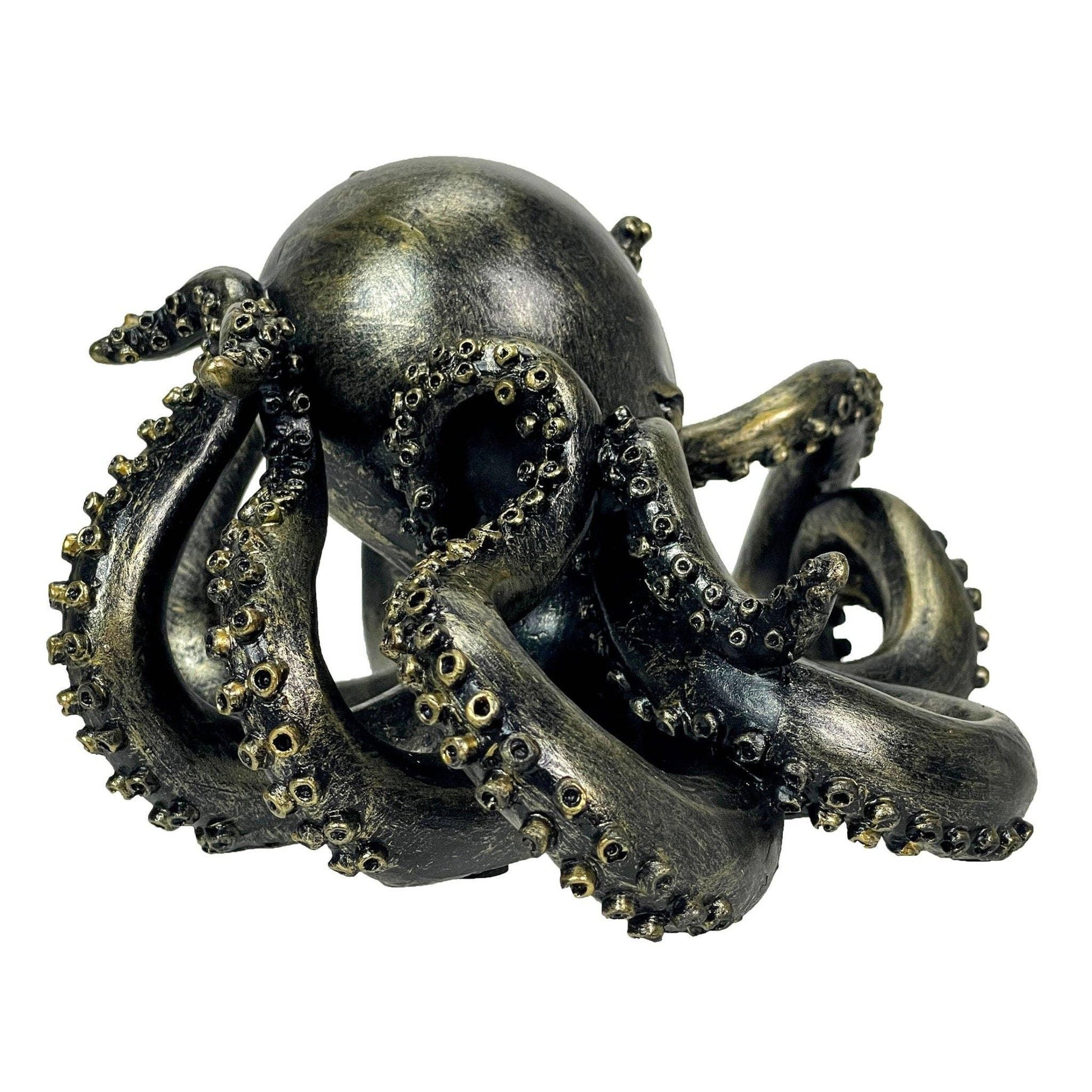 Bronze Finish Octopus Bookend Set-Heavy Durable Polyresin - Shadowplay Collection