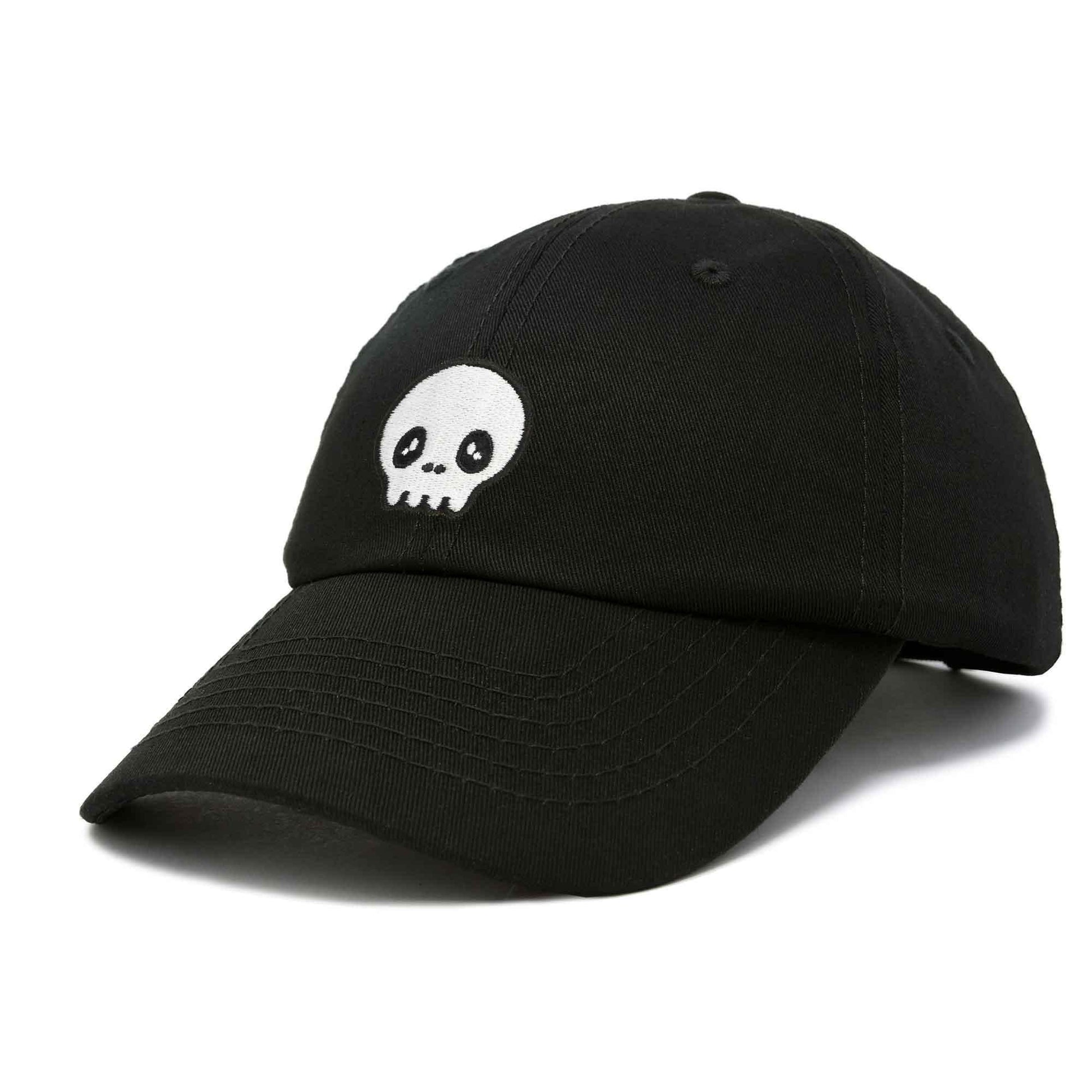 DALIX Skull Head Baseball Cap: Black - Shadowplay Collection