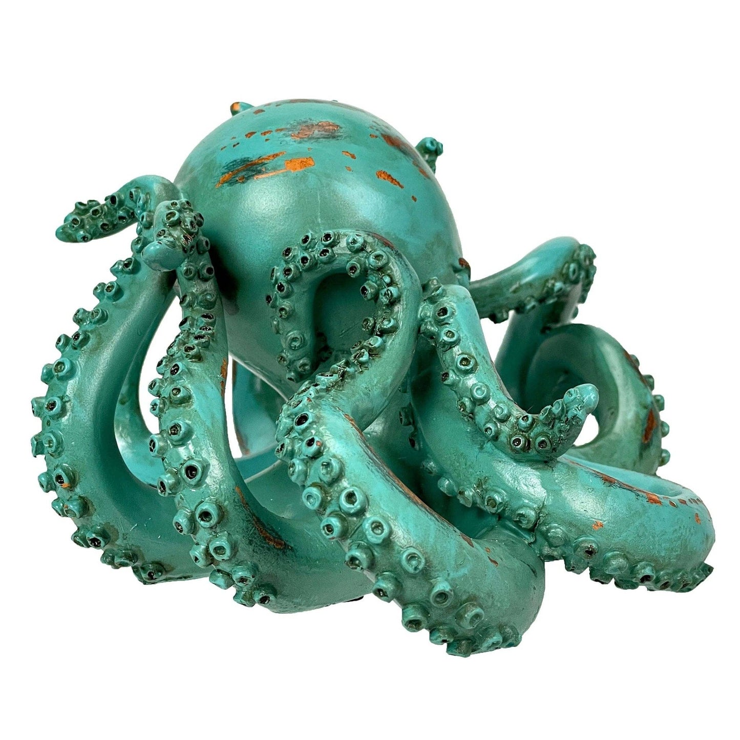 Aqua Green Octopus Bookend Set-Heavy Durable Polyresin