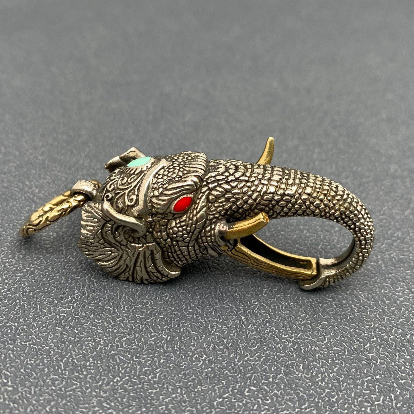 Brass Elephant Keychain Pendant