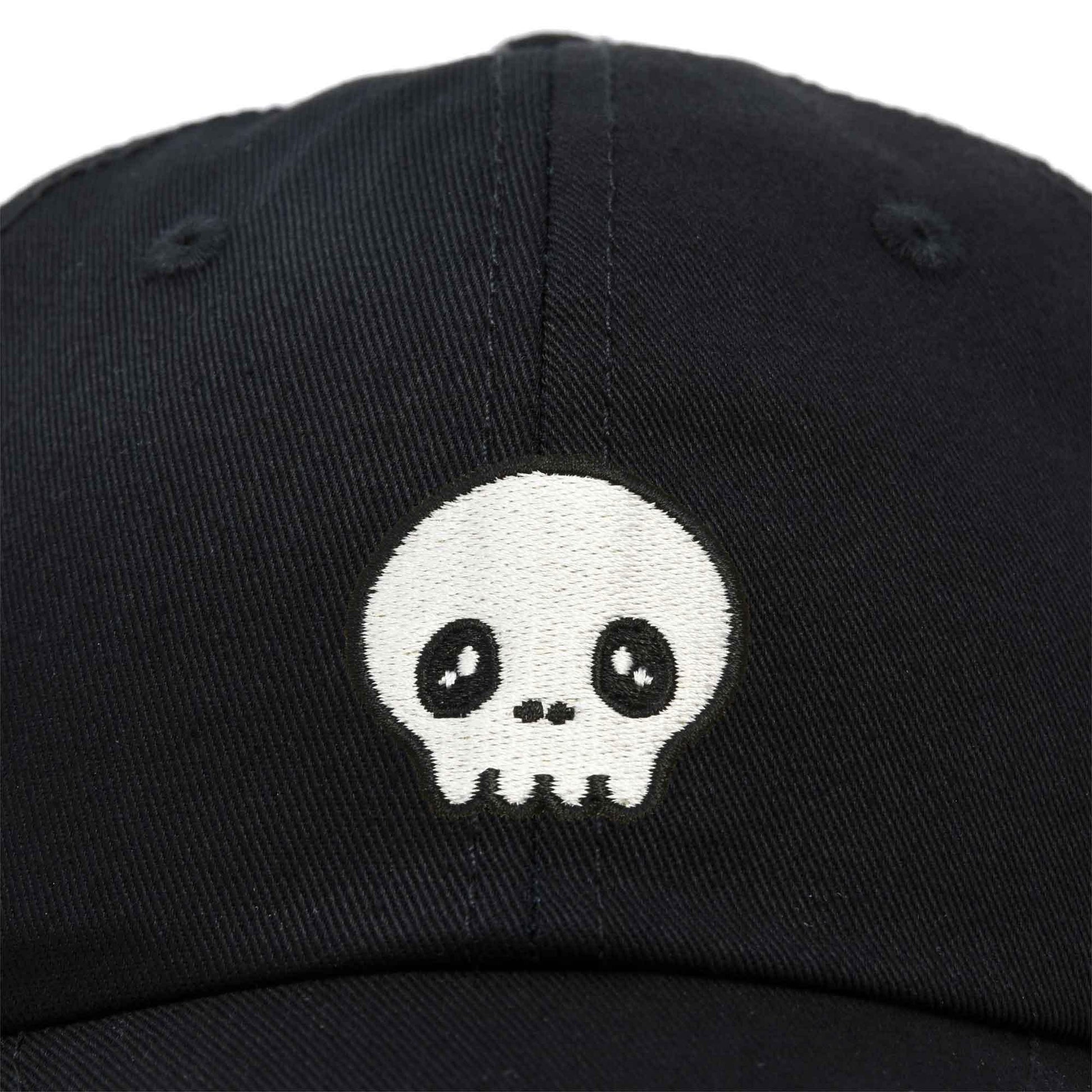 DALIX Skull Head Baseball Cap: Black - Shadowplay Collection