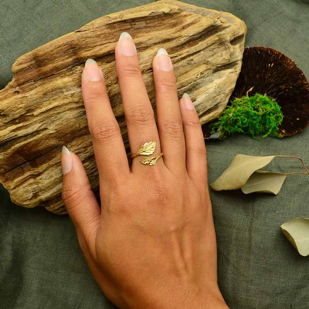 Sterling Silver Adjustable Leaf Ring