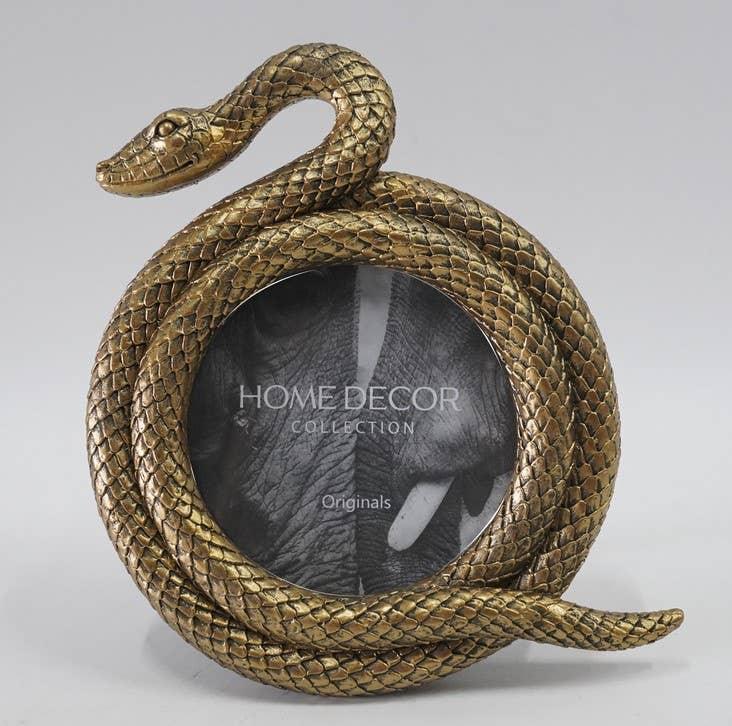 Gold Coiled Snake Tabletop Picture Frame - Shadowplay Collection