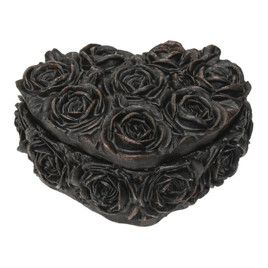 Black Roses Heart Trinket Storage Box - Shadowplay Collection