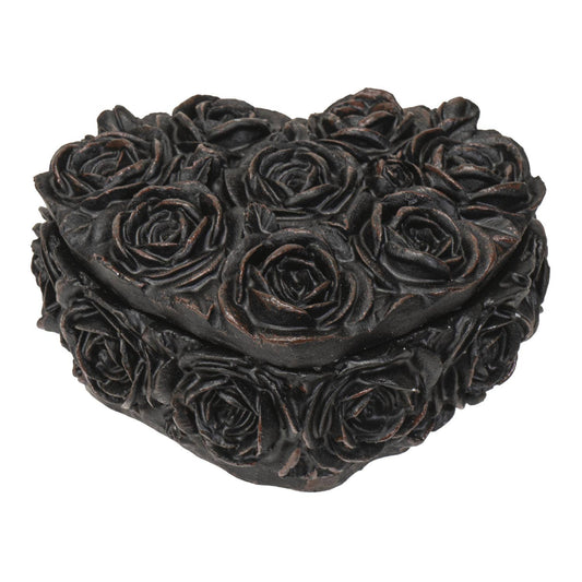 Black Roses Heart Trinket Storage Box