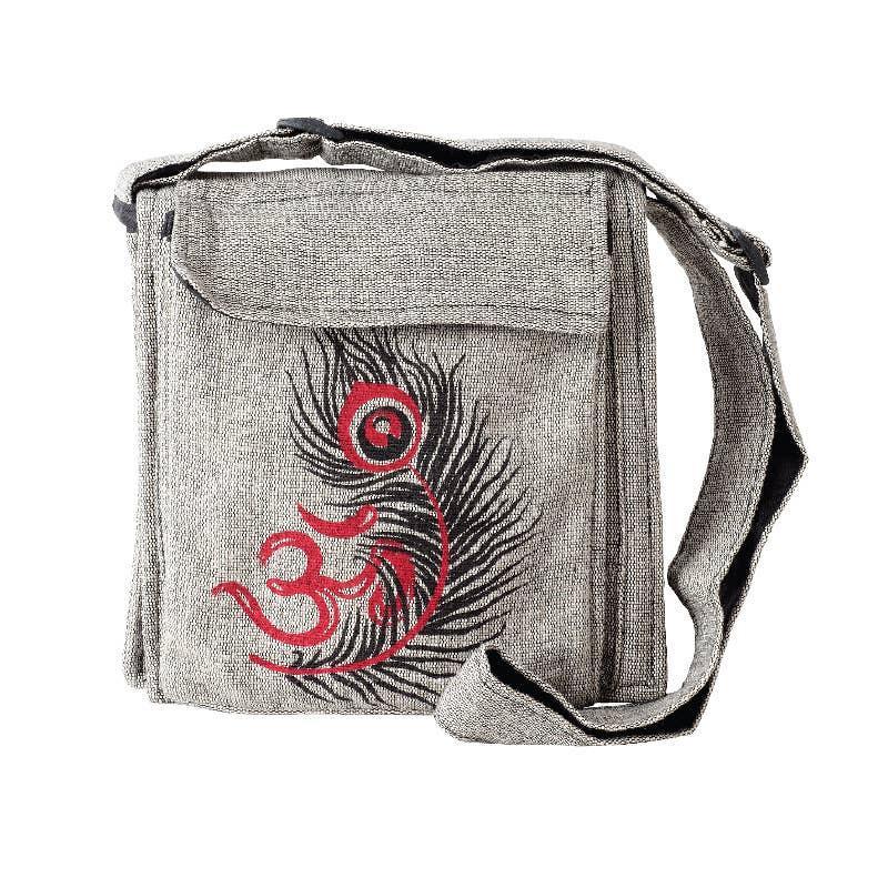 Om Peacock Feather Design Crossbody Bag - Shadowplay Collection