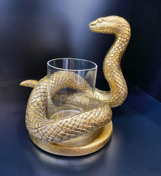 Gold Gothic Noir Serpent Snake Candle Holder