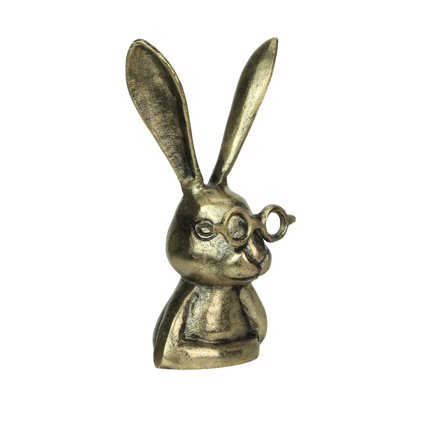 Whimsical Gold Bunny Statue with Spectacles - Shadowplay Collection