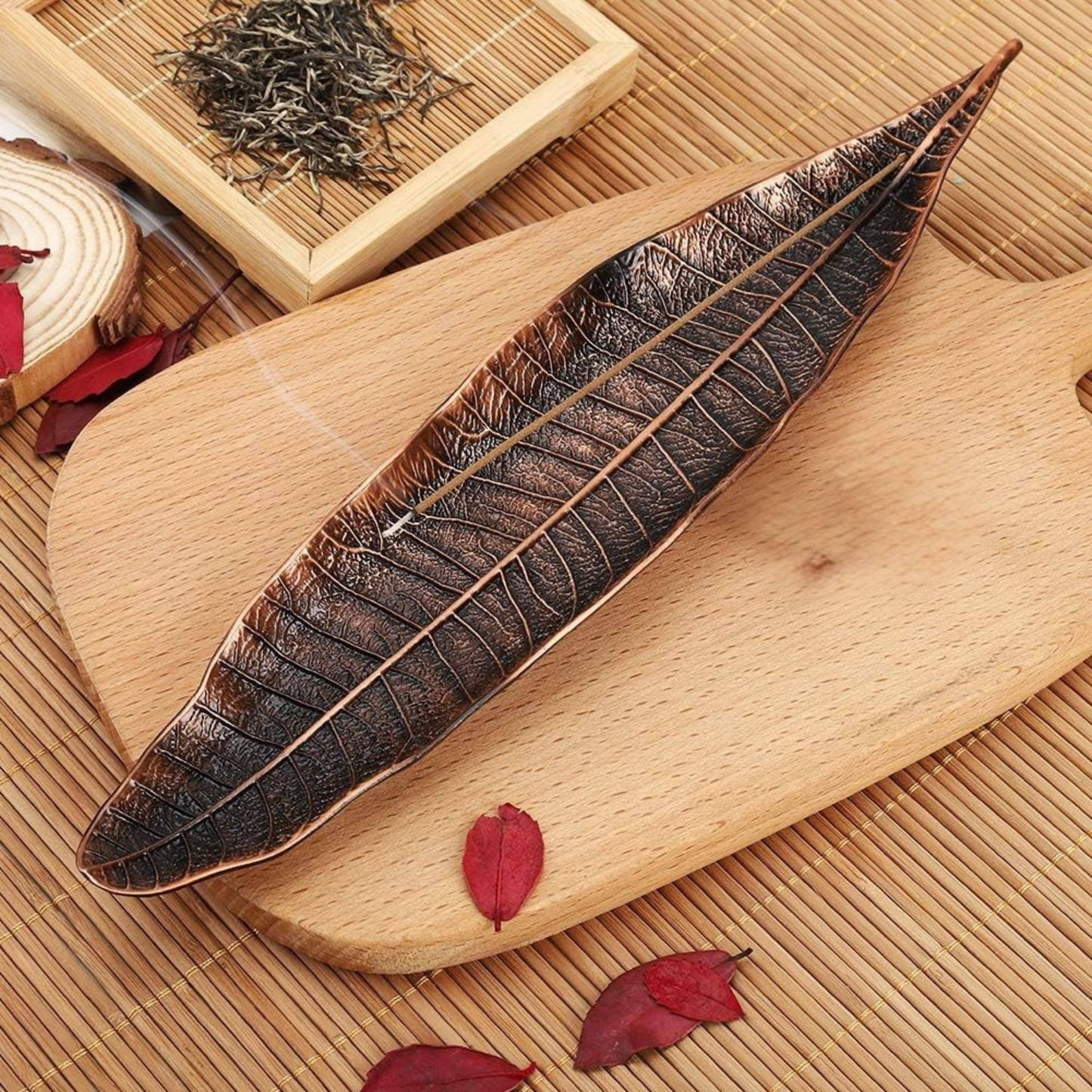 Bronze Leaf Incense Holder