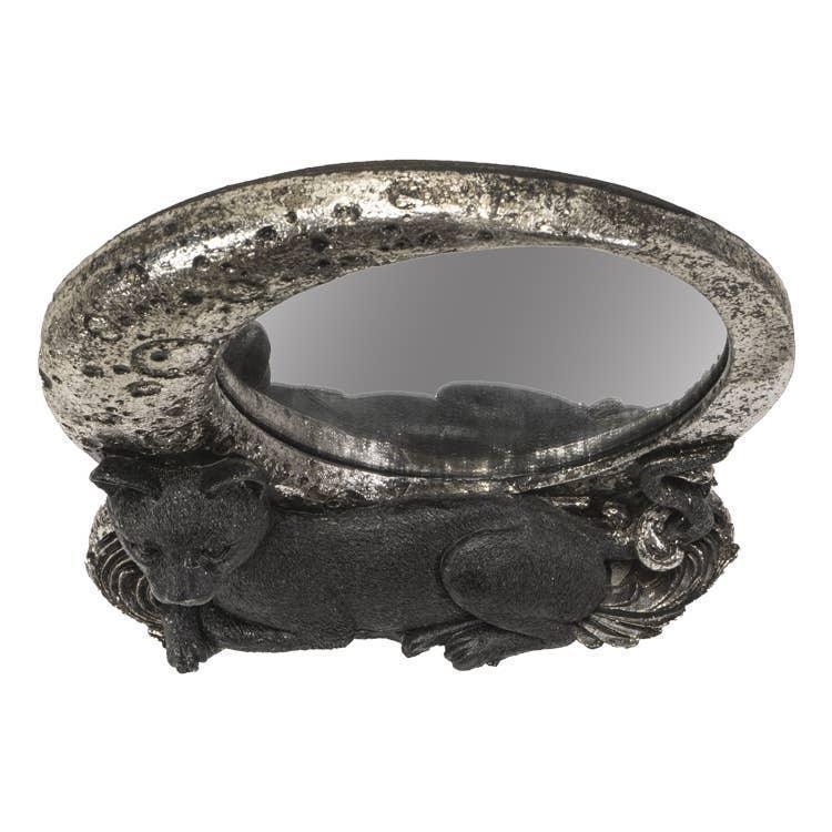 Black Cat on Moon Tabletop Mirror - Shadowplay Collection
