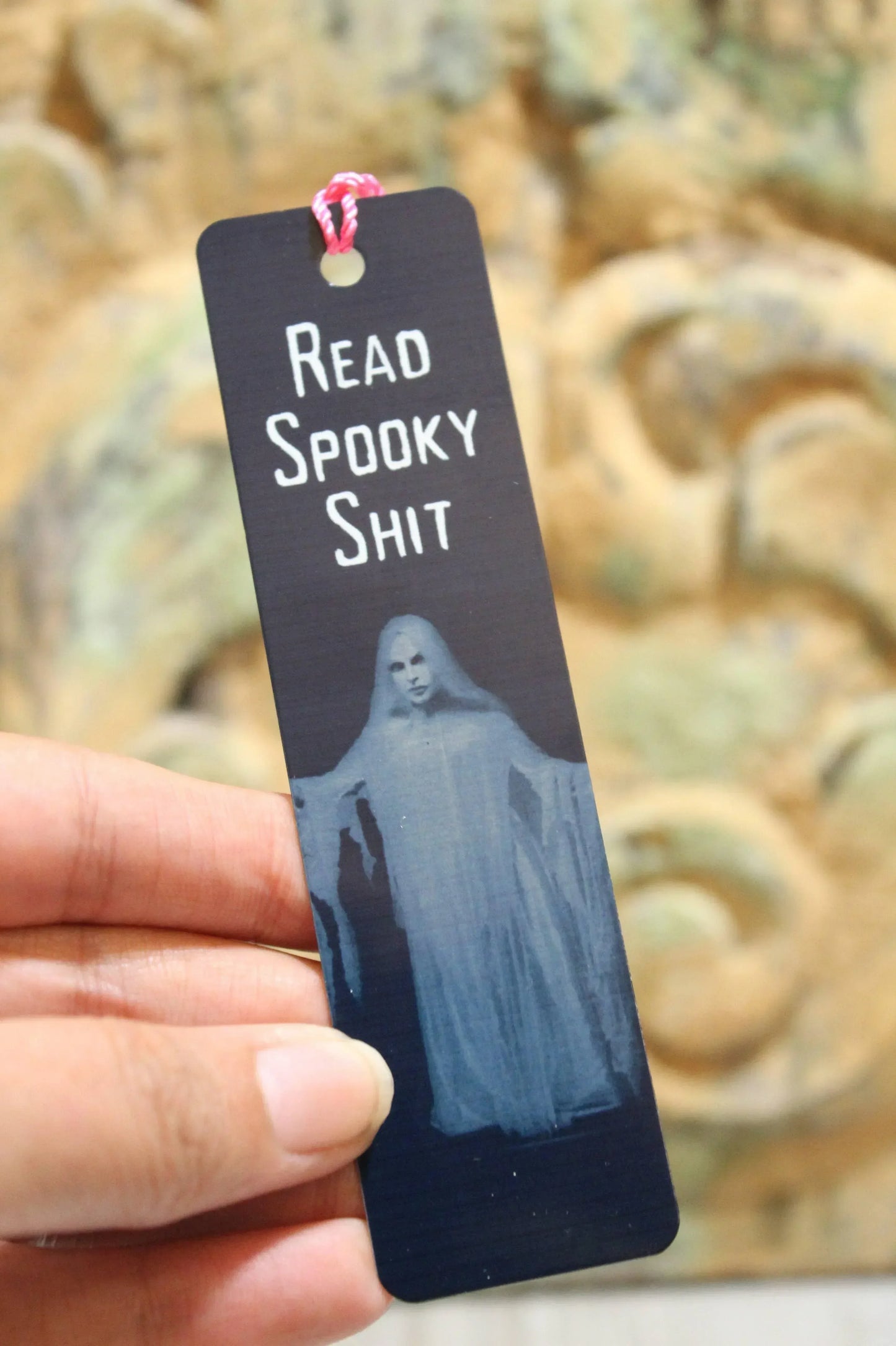 Read Spooky Shit Metal Bookmark - Shadowplay Collection