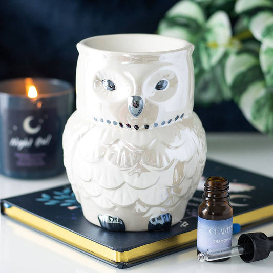Iridescent Owl Ceramic Oil Warmer