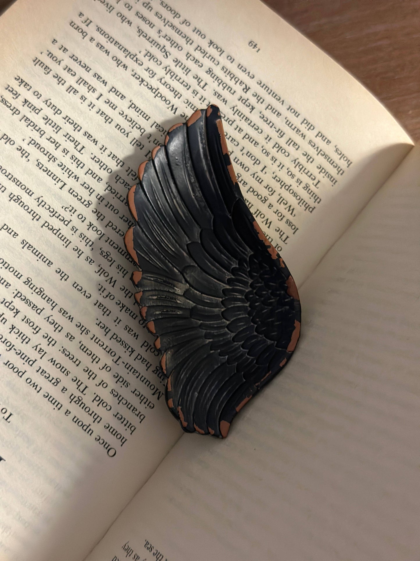 Small Angel Wing Jewelry or Coin Tray in Rustic Black