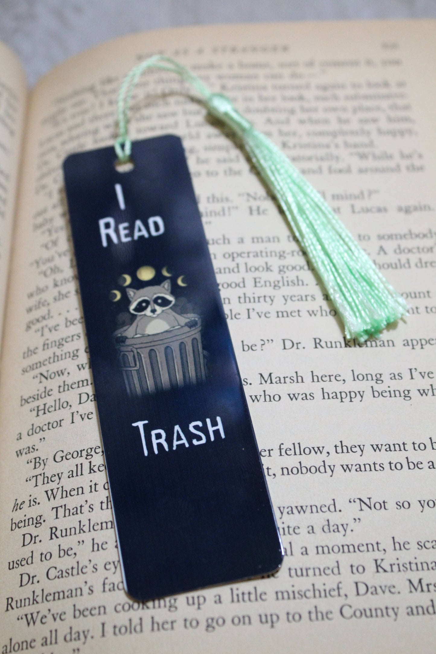 I Read Trash Metal Bookmark