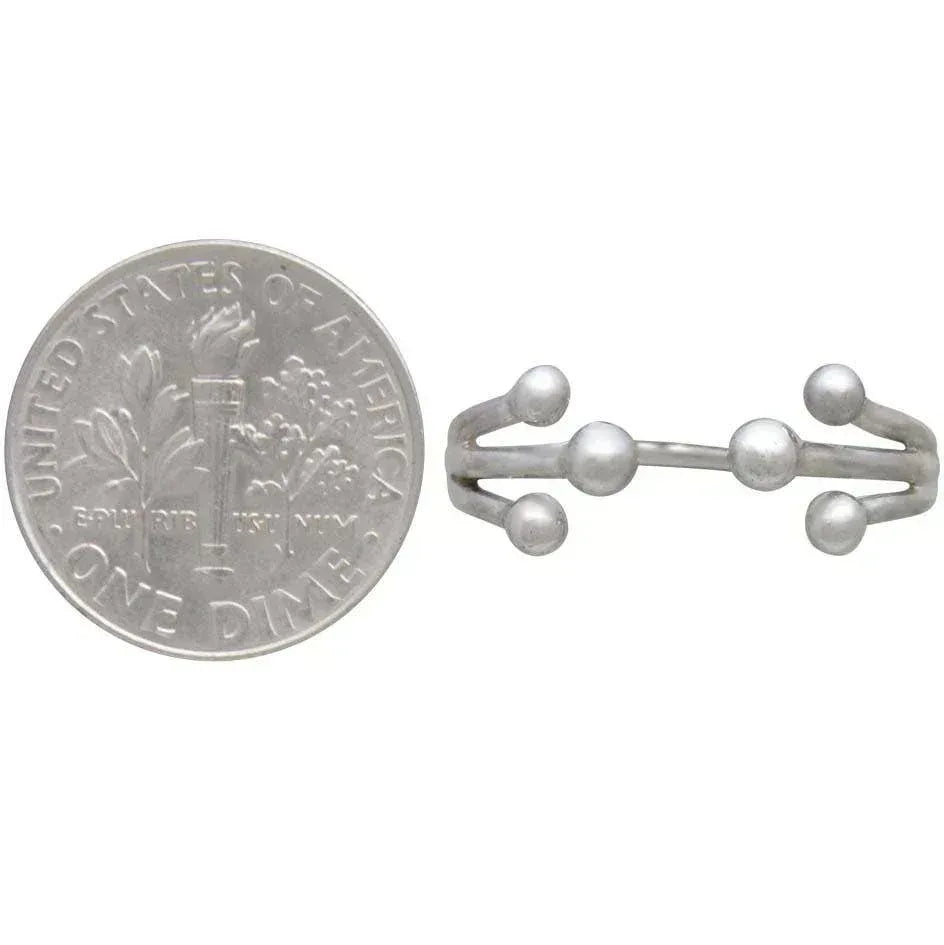 Sterling Silver Adjustable Ring with Large Granulations - Shadowplay Collection