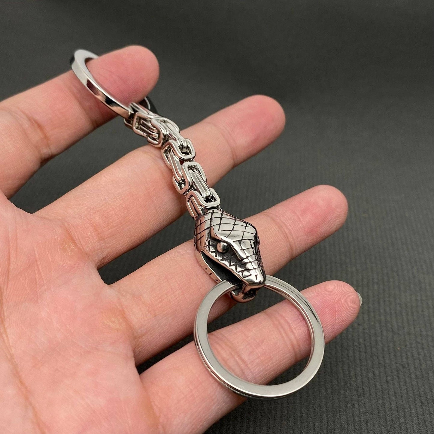 Snake Stainless Steel  Keychain