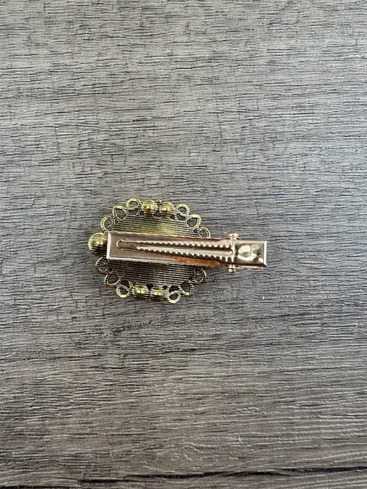 Alloy Rhinestone Hairpin- Black