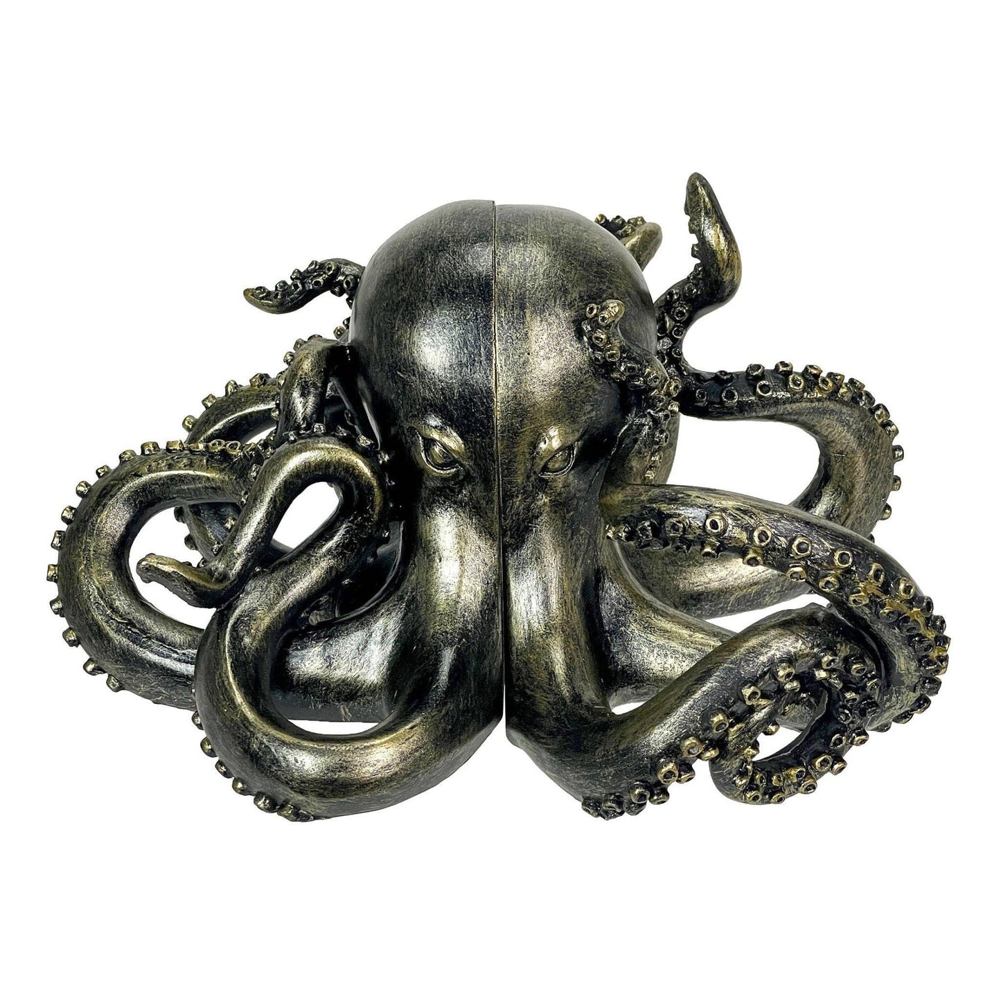 Bronze Finish Octopus Bookend Set-Heavy Durable Polyresin - Shadowplay Collection