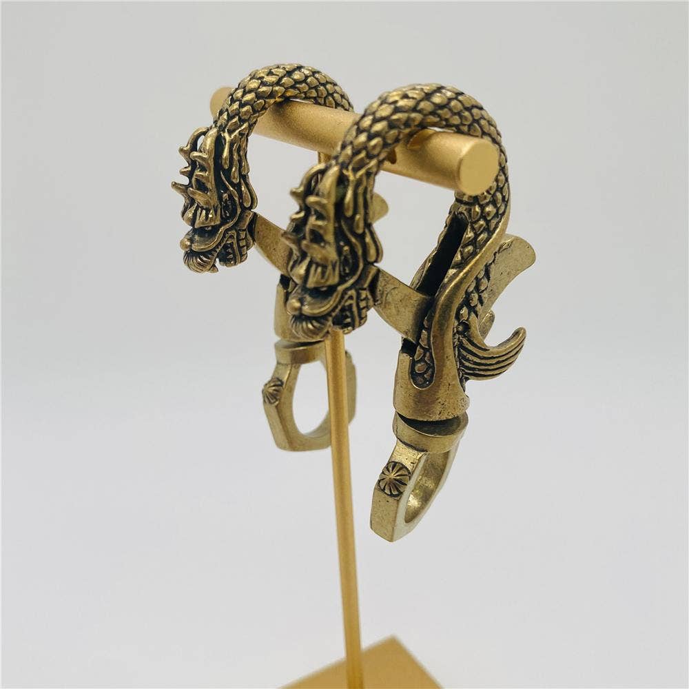 Brass Dragon Shaped Keychain Pendant