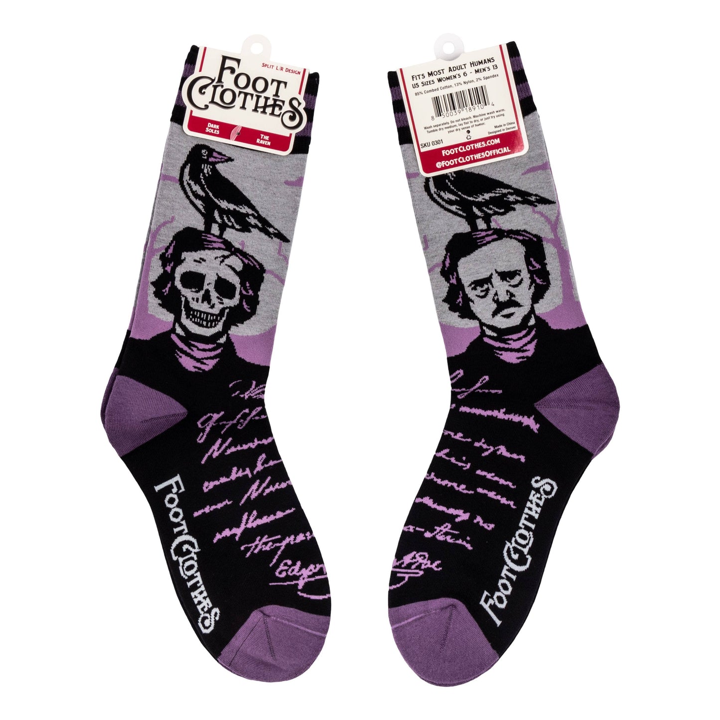 The Raven Edgar Allan Poe Socks