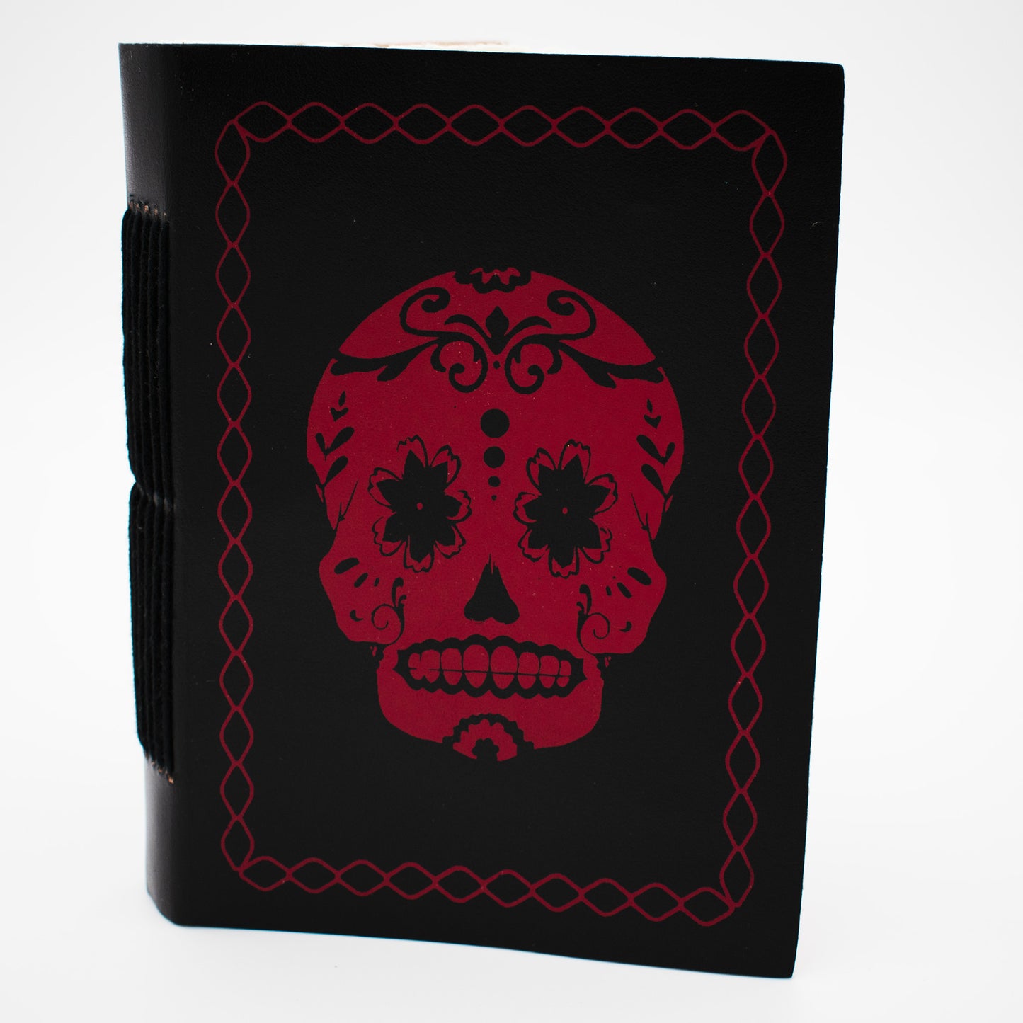 Black with Red Skull Journal with Unbleached Pages