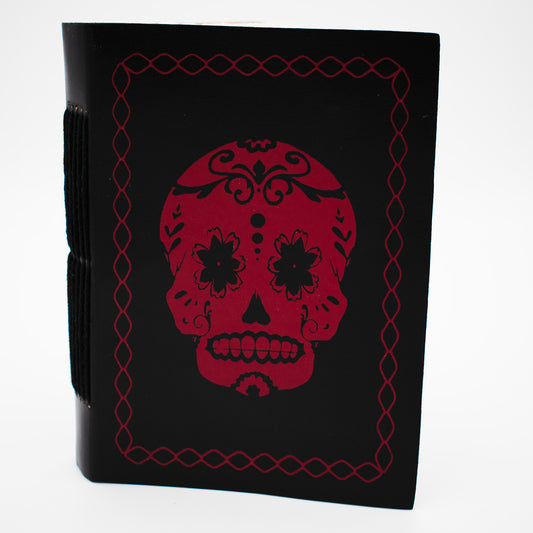 Black with Red Skull Journal with Unbleached Pages