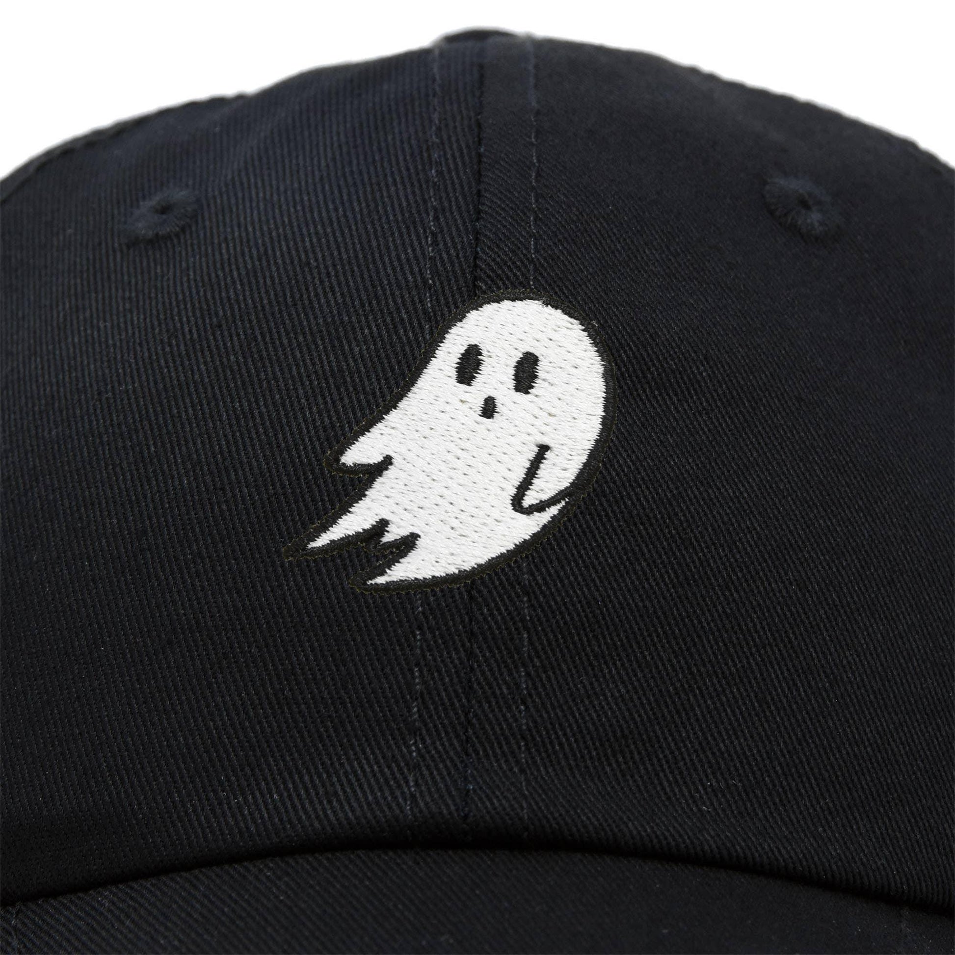 Dalix Ghost Embroidery Baseball Cap: Black - Shadowplay Collection