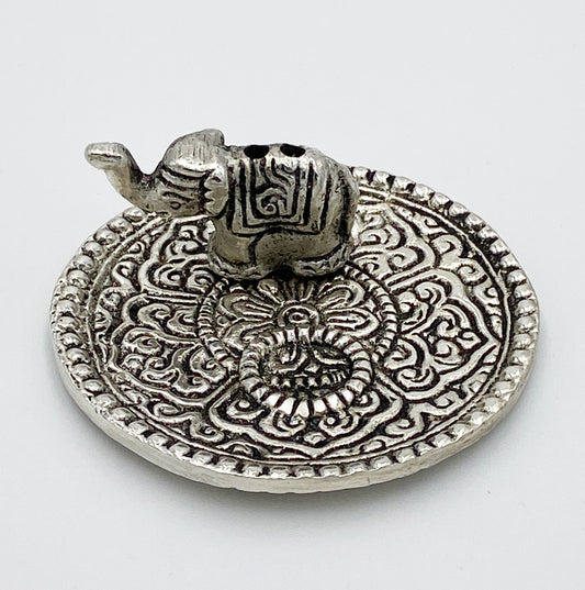 Decorative Elephant Metal Plate Incense and Cone Burner
