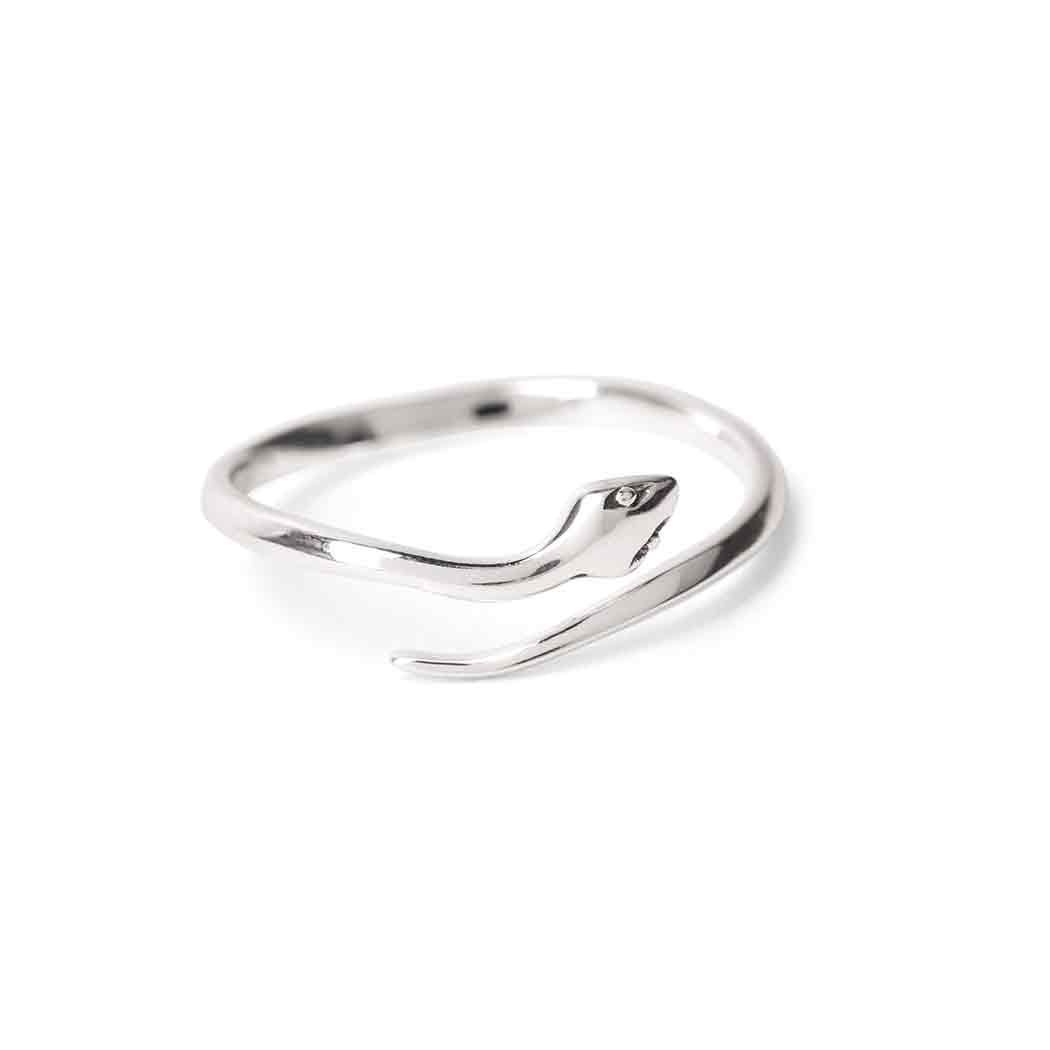 Sterling Silver Adjustable Simple Snake Ring