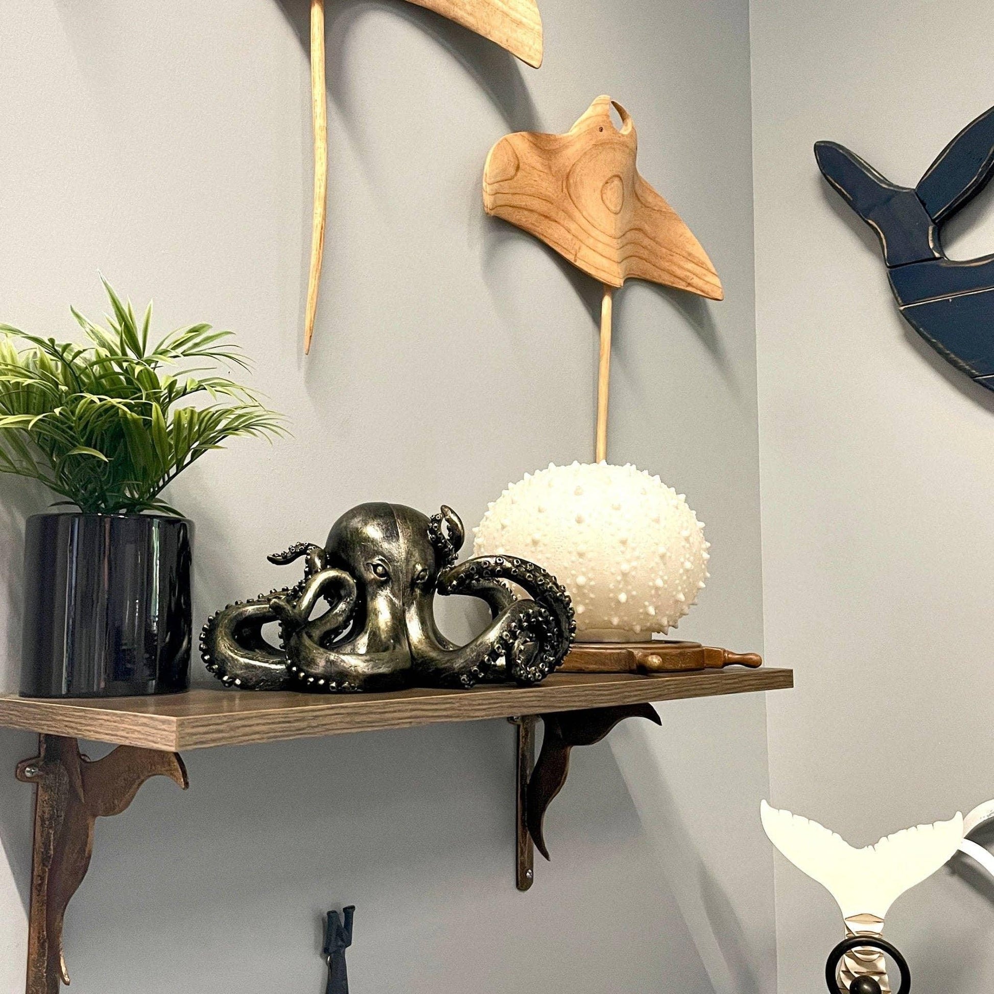 Bronze Finish Octopus Bookend Set-Heavy Durable Polyresin - Shadowplay Collection