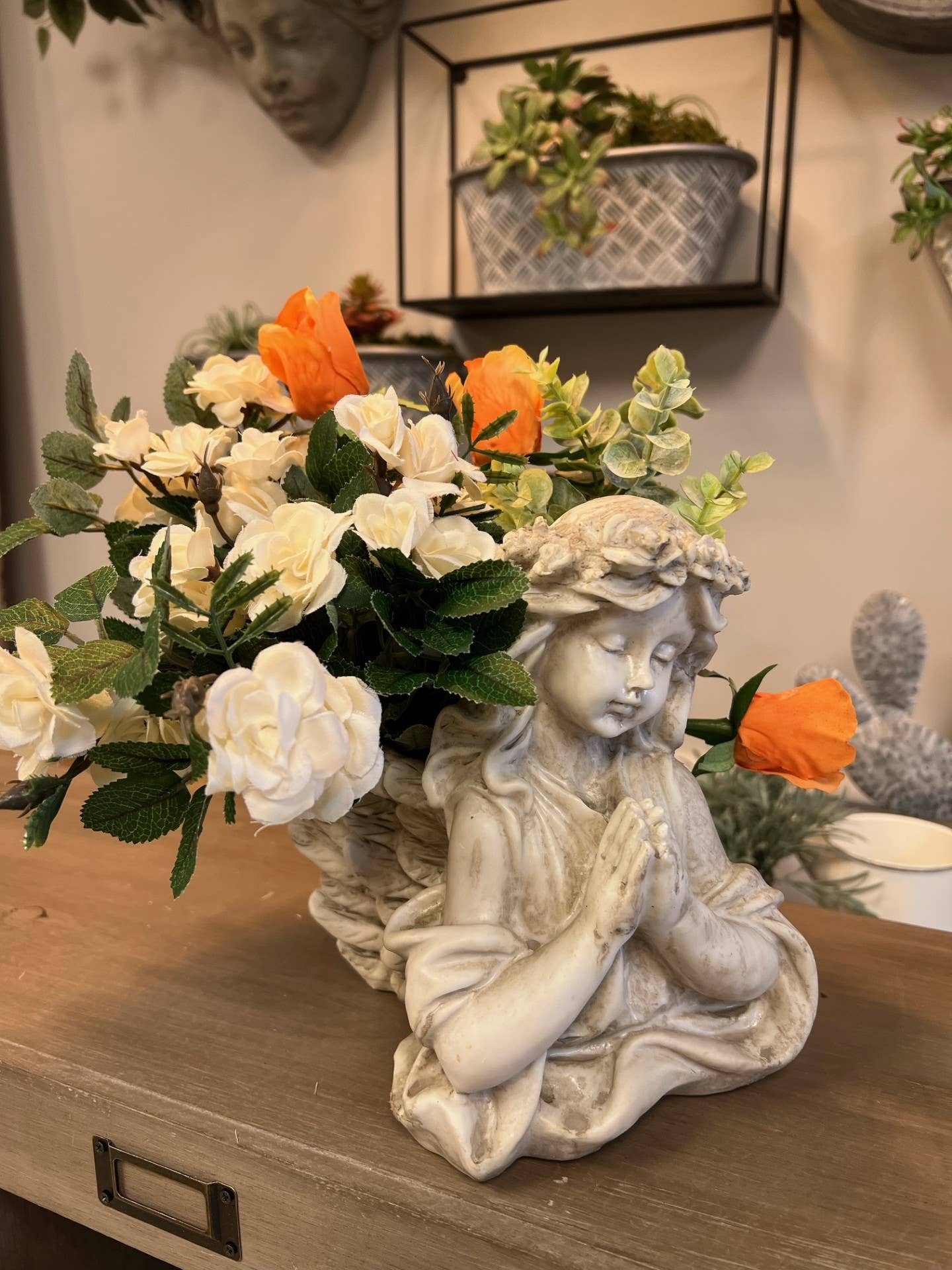 Resin Angel Girl Planter