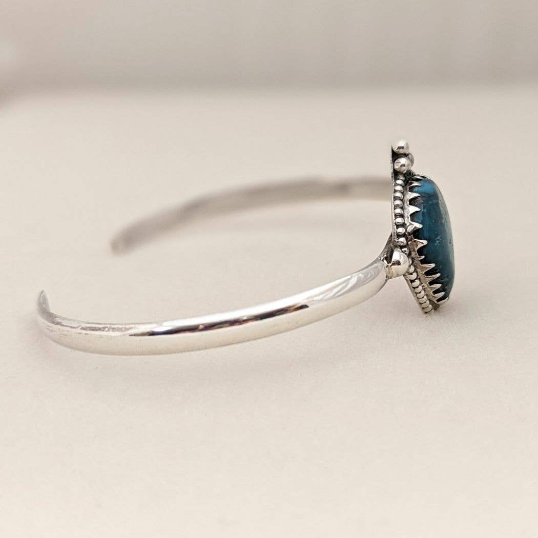 Genuine Turquoise Sterling Silver Cuff Bracelet