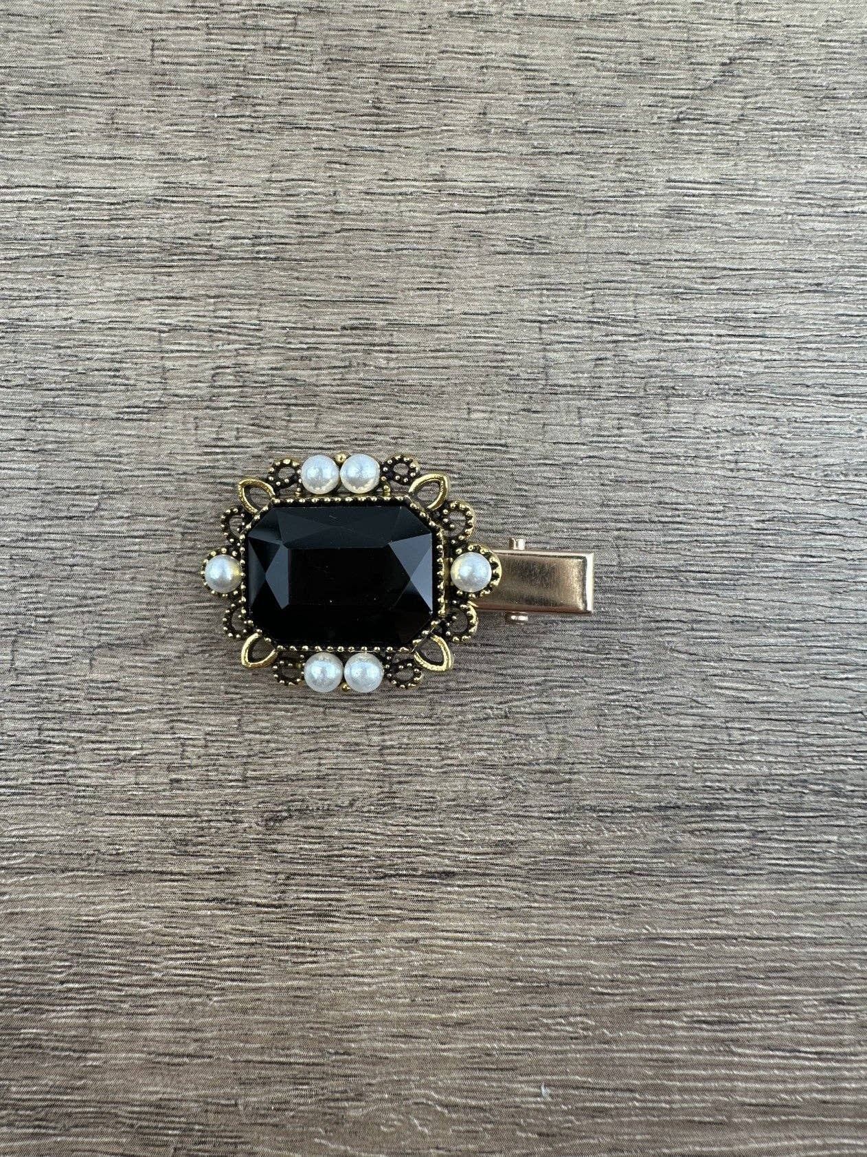 Alloy Rhinestone Hairpin- Black