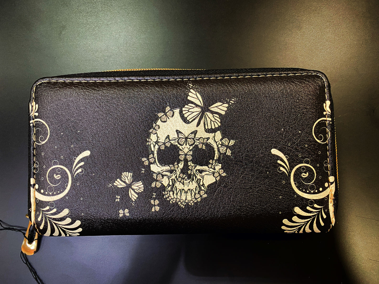 Skull and Butterflies Faux Leather Wallet